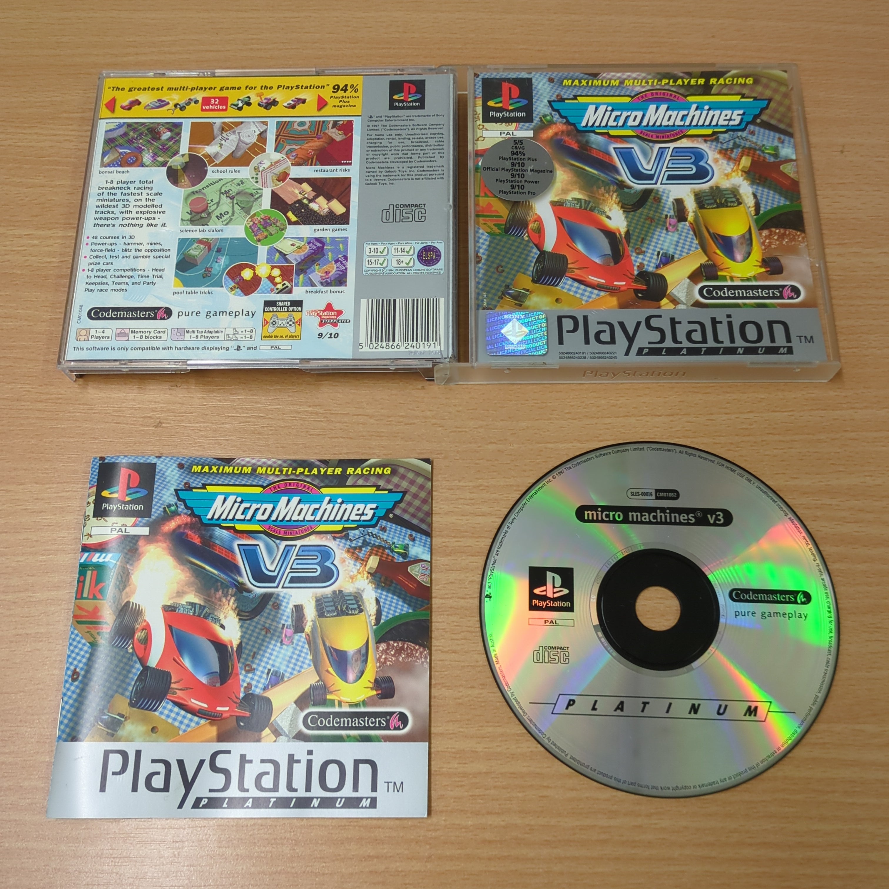 Micro Machines V3 Platinum Sony PS1 game Micro Machines V3 Platinum Sony PS1 game